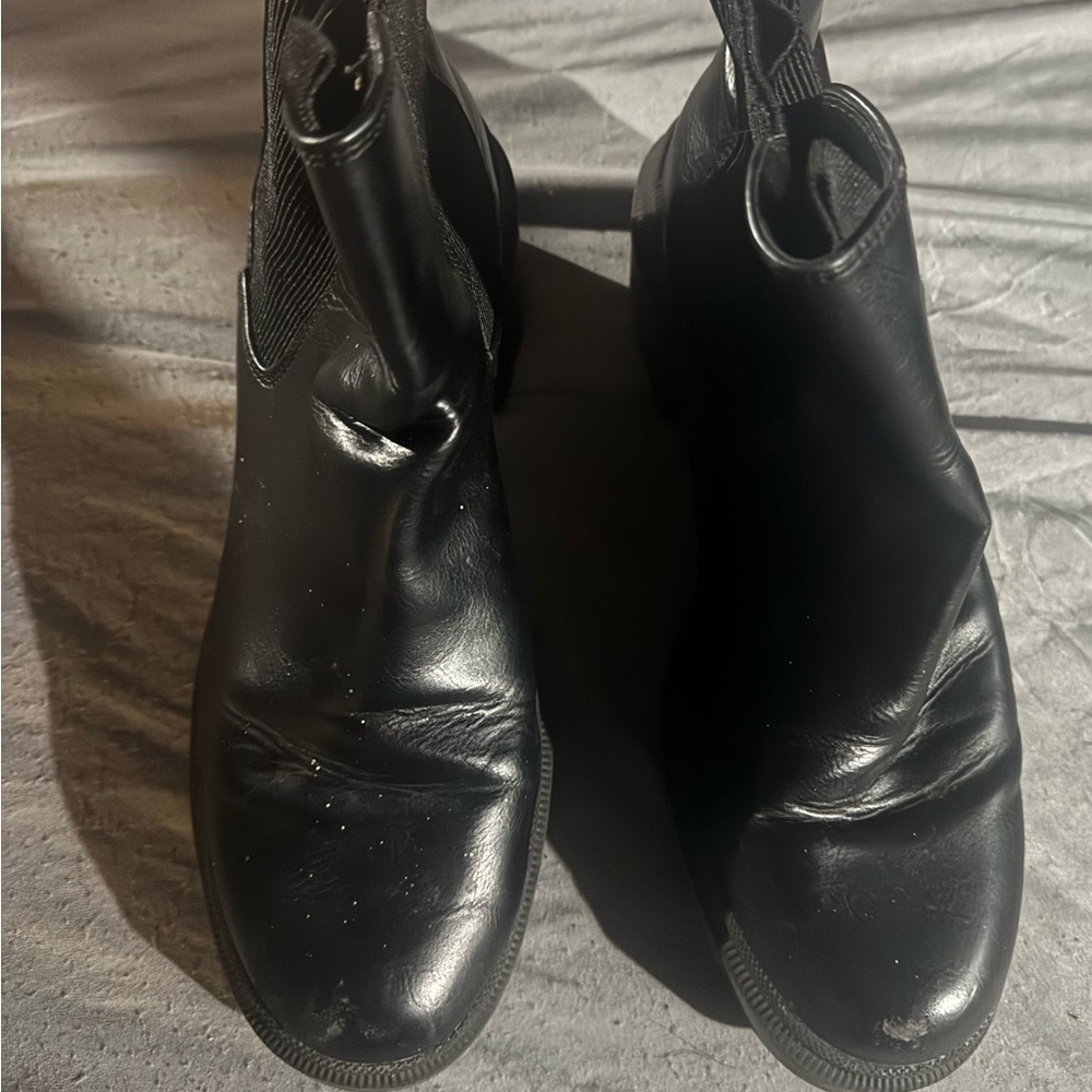 Black Leather Ankle Boots